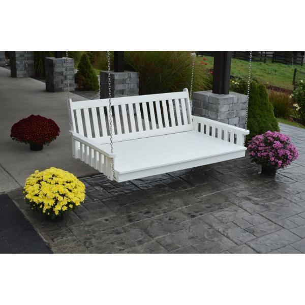 A &amp; L Furniture Poly Traditional English Swingbed Porch Swing Beds 4ft / Aruba Blue