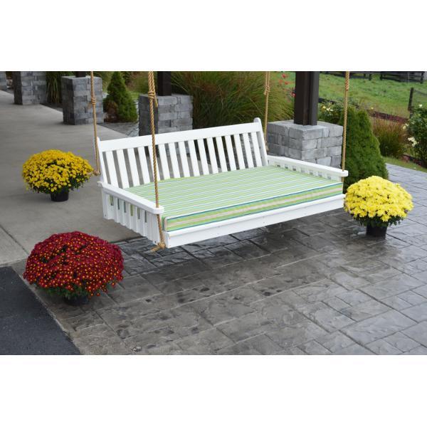 A &amp; L Furniture Poly Traditional English Swingbed Porch Swing Beds 4ft / Aruba Blue