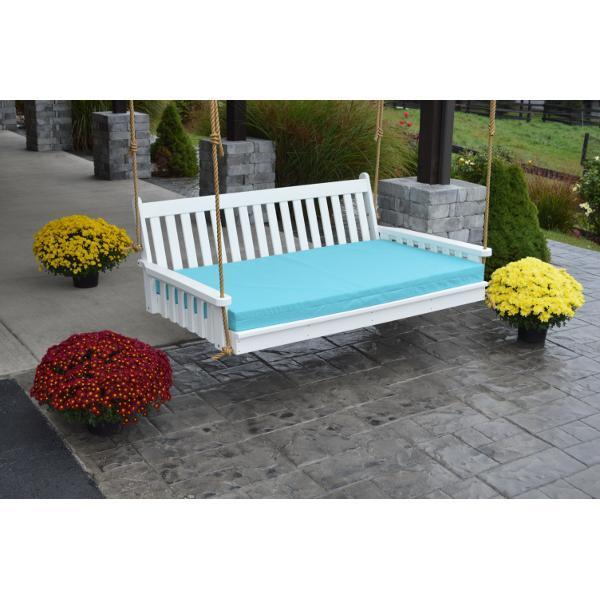 A &amp; L Furniture Poly Traditional English Swingbed Porch Swing Beds 4ft / Aruba Blue