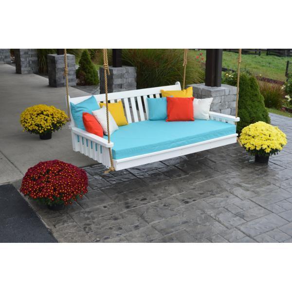 A &amp; L Furniture Poly Traditional English Swingbed Porch Swing Beds 4ft / Aruba Blue