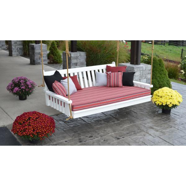 A &amp; L Furniture Poly Traditional English Swingbed Porch Swing Beds 4ft / Aruba Blue