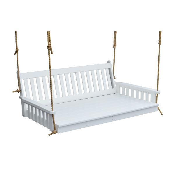 A &amp; L Furniture Poly Traditional English Swingbed Porch Swing Beds 4ft / Aruba Blue
