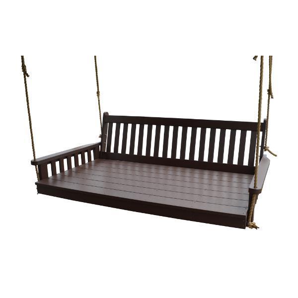 A &amp; L Furniture Poly Traditional English Swingbed Porch Swing Beds 4ft / Aruba Blue