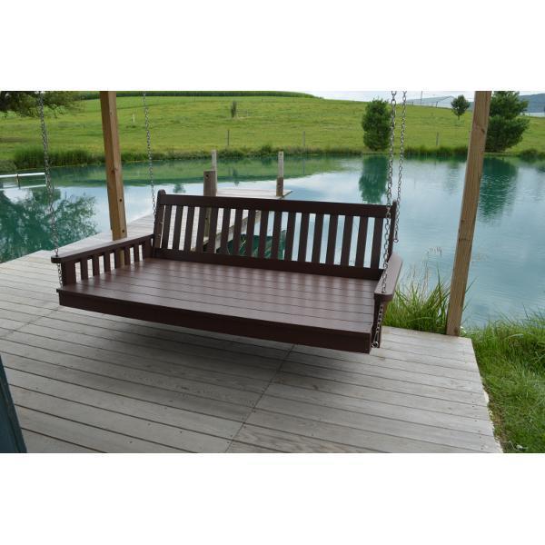 A &amp; L Furniture Poly Traditional English Swingbed Porch Swing Beds 4ft / Aruba Blue