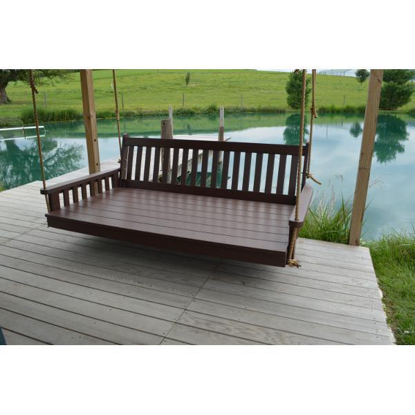 A &amp; L Furniture Poly Traditional English Swingbed Porch Swing Beds 4ft / Aruba Blue