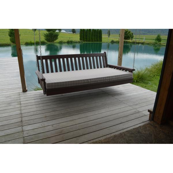 A &amp; L Furniture Poly Traditional English Swingbed Porch Swing Beds 4ft / Aruba Blue