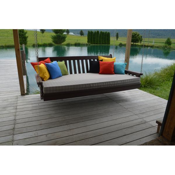 A &amp; L Furniture Poly Traditional English Swingbed Porch Swing Beds 4ft / Aruba Blue