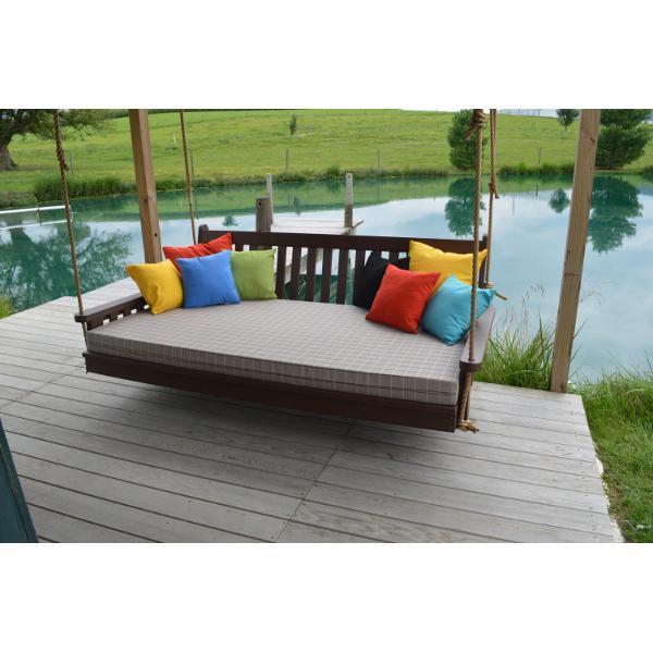 A &amp; L Furniture Poly Traditional English Swingbed Porch Swing Beds 4ft / Aruba Blue