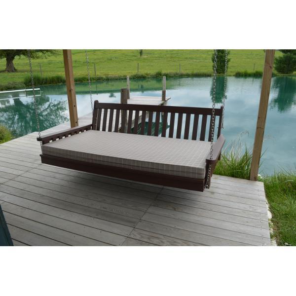 A &amp; L Furniture Poly Traditional English Swingbed Porch Swing Beds 4ft / Aruba Blue