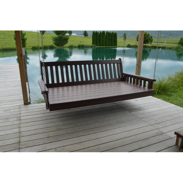 A &amp; L Furniture Poly Traditional English Swingbed Porch Swing Beds 4ft / Aruba Blue