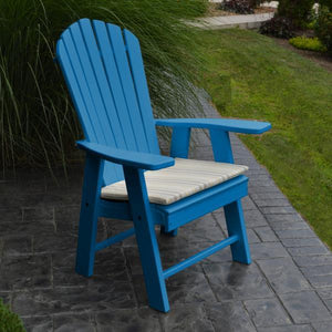 A & L Furniture Poly Upright Adirondack Chair Outdoor Chairs Aruba Blue