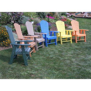 A & L Furniture Poly Upright Adirondack Chair Outdoor Chairs Aruba Blue
