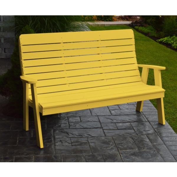 A &amp; L Furniture Poly Winston Garden Bench Garden Benches 4ft / Aruba Blue