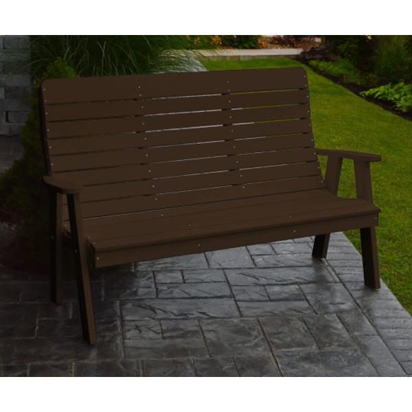 A &amp; L Furniture Poly Winston Garden Bench Garden Benches 4ft / Aruba Blue