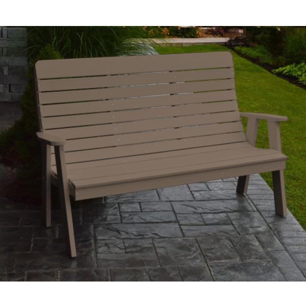 A &amp; L Furniture Poly Winston Garden Bench Garden Benches 4ft / Aruba Blue
