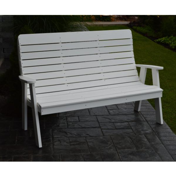 A &amp; L Furniture Poly Winston Garden Bench Garden Benches 4ft / Aruba Blue