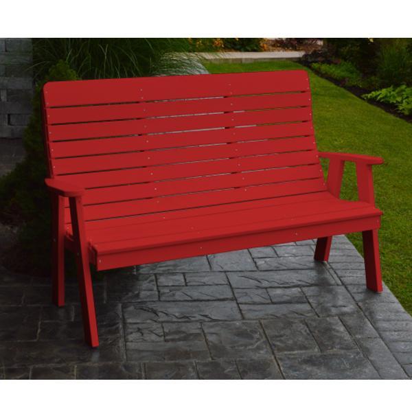 A &amp; L Furniture Poly Winston Garden Bench Garden Benches 4ft / Bright Red