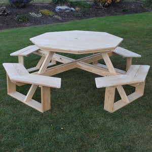 A & L Furniture Pressure Treated Pine 54” Octagon Walk-In Table Picnic Table Unfinished / No
