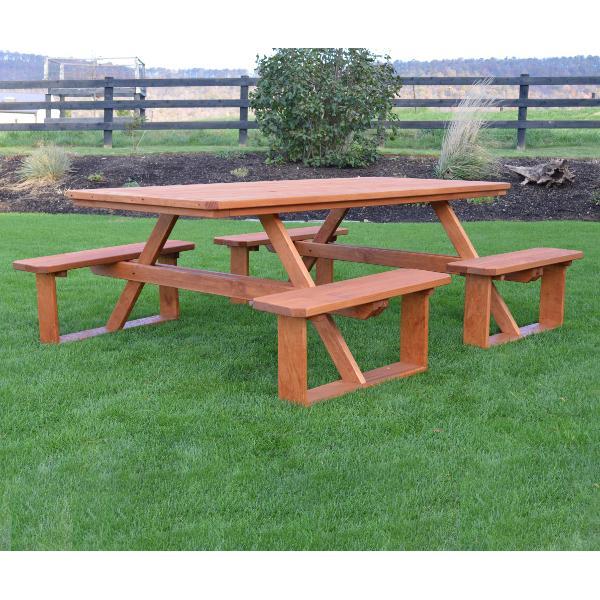 A &amp; L Furniture Pressure Treated Pine 8ft Walk-In Table Picnic Table Unfinished / No