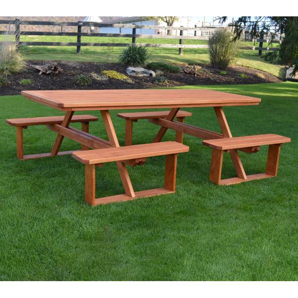 A &amp; L Furniture Pressure Treated Pine 8ft Walk-In Table Picnic Table Unfinished / No