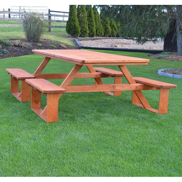 A &amp; L Furniture Pressure Treated Pine 8ft Walk-In Table Picnic Table Unfinished / No