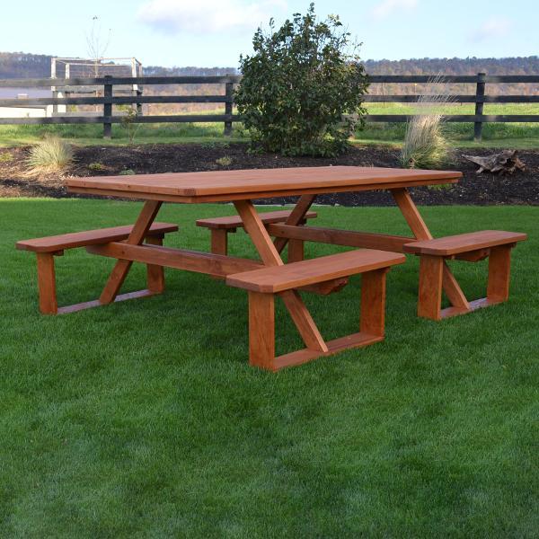 A &amp; L Furniture Pressure Treated Pine 8ft Walk-In Table Picnic Table Unfinished / No
