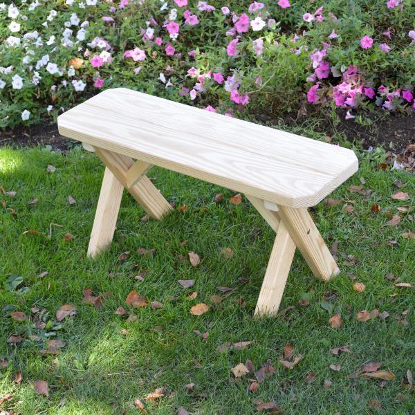 A &amp; L Furniture Pressure Treated Pine Crossleg Bench Picnic Benches 2ft / Unfinished