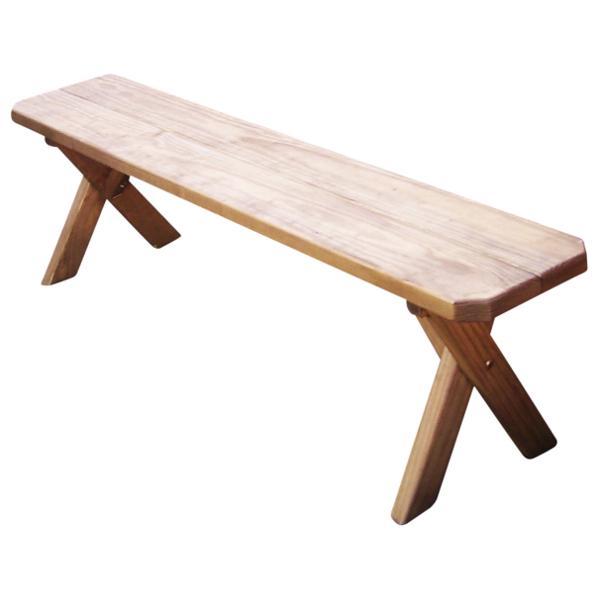 A &amp; L Furniture Pressure Treated Pine Crossleg Bench Picnic Benches 2ft / Unfinished