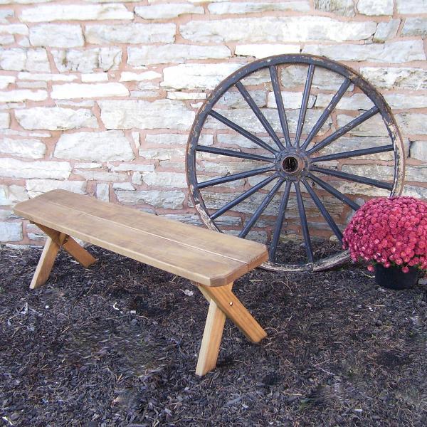 A &amp; L Furniture Pressure Treated Pine Crossleg Bench Picnic Benches 2ft / Unfinished