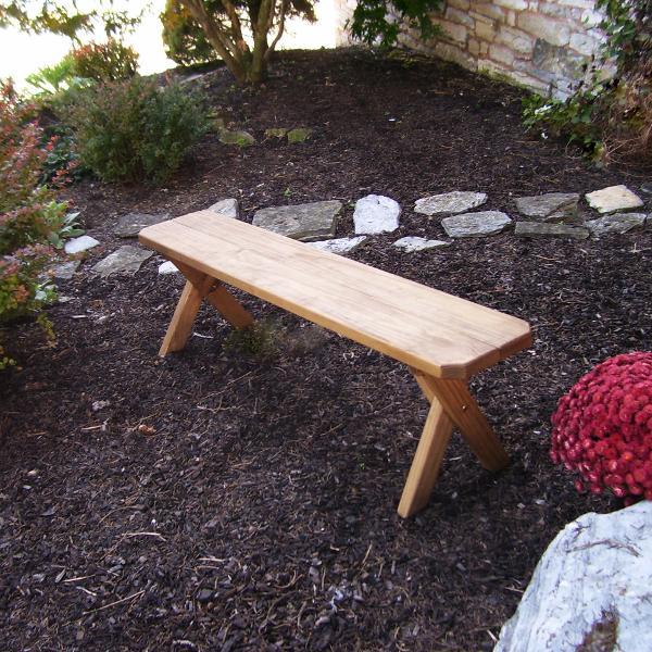 A &amp; L Furniture Pressure Treated Pine Crossleg Bench Picnic Benches 2ft / Unfinished