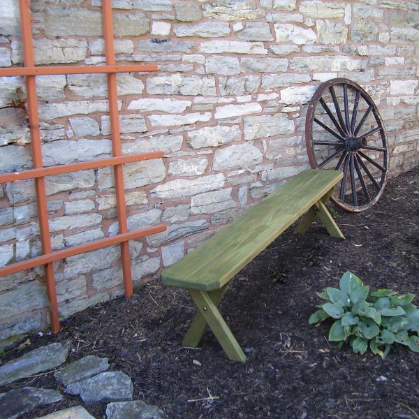 A &amp; L Furniture Pressure Treated Pine Crossleg Bench Picnic Benches 2ft / Unfinished