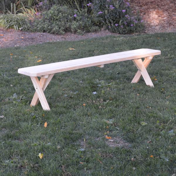A &amp; L Furniture Pressure Treated Pine Crossleg Bench Picnic Benches 2ft / Unfinished