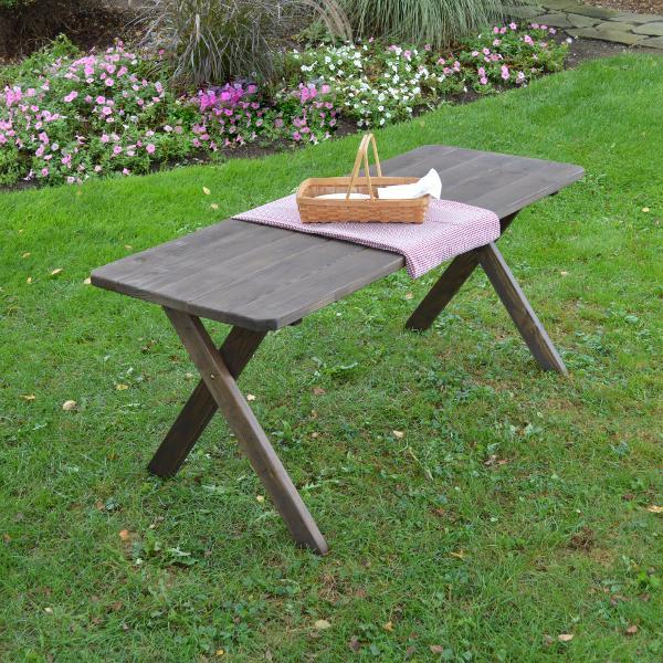 A &amp; L Furniture Pressure Treated Pine Crossleg Table Outdoor Tables 4ft / Unfinished / No