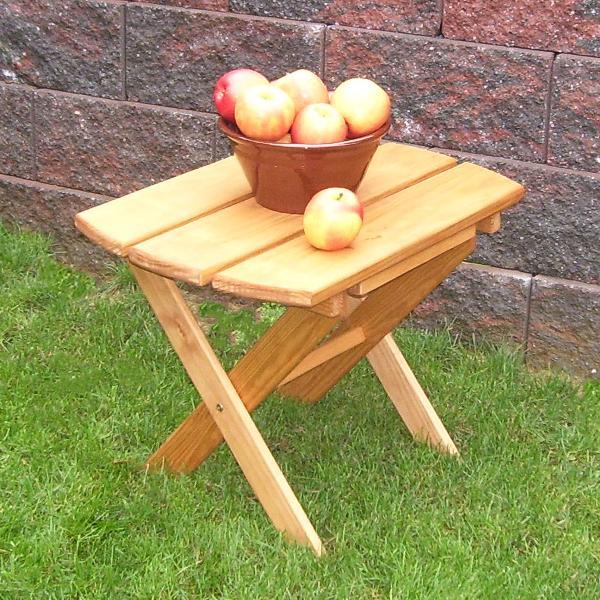 A &amp; L Furniture Pressure Treated Pine Folding Oval End Table Table Cedar