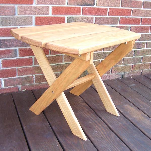 A &amp; L Furniture Pressure Treated Pine Folding Oval End Table Table Unfinished