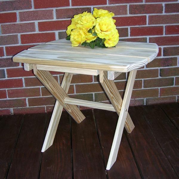 A &amp; L Furniture Pressure Treated Pine Folding Oval End Table Table Unfinished