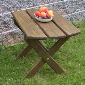 A & L Furniture Pressure Treated Pine Folding Oval End Table Table Unfinished