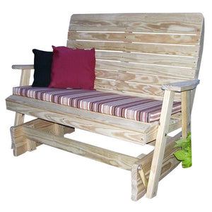A & L Furniture Pressure Treated Pine Highback Glider Gliders 4ft / Unfinished
