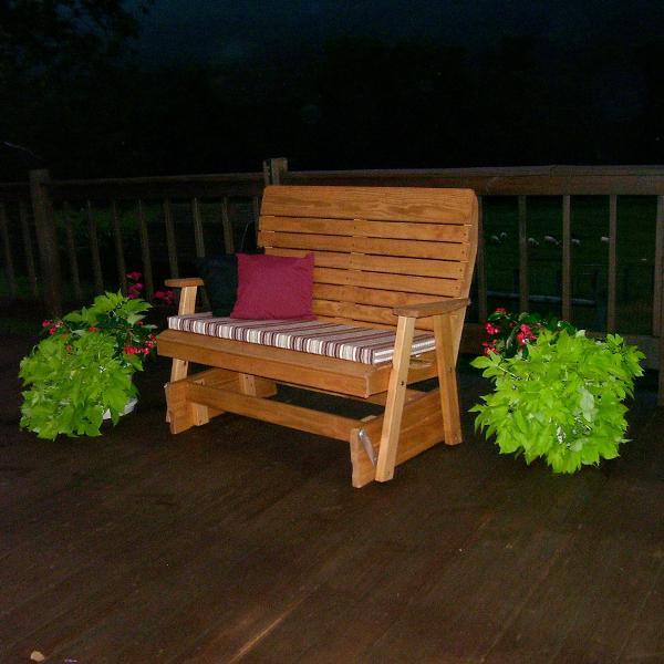 A &amp; L Furniture Pressure Treated Pine Highback Glider Gliders 4ft / Unfinished