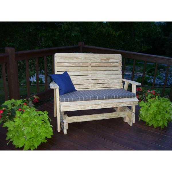 A &amp; L Furniture Pressure Treated Pine Highback Glider Gliders 4ft / Unfinished