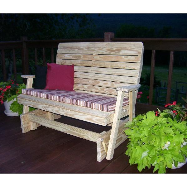A &amp; L Furniture Pressure Treated Pine Highback Glider Gliders 4ft / Unfinished
