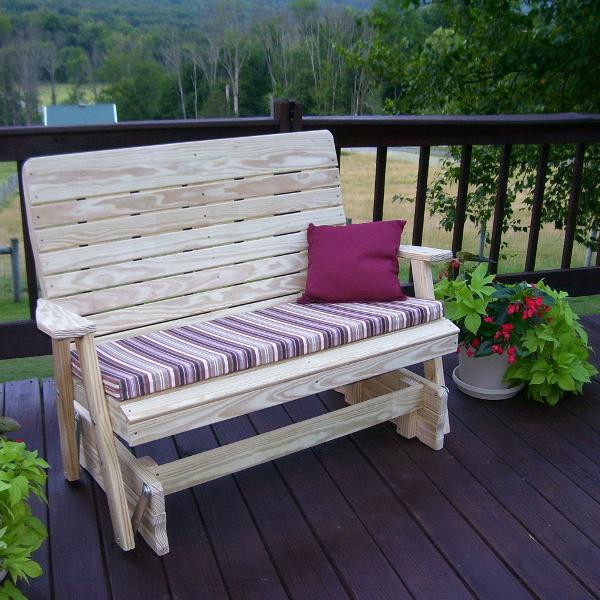 A &amp; L Furniture Pressure Treated Pine Highback Glider Gliders 4ft / Unfinished