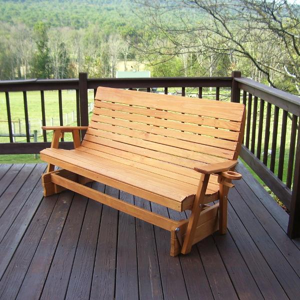 A &amp; L Furniture Pressure Treated Pine Highback Glider Gliders 4ft / Unfinished