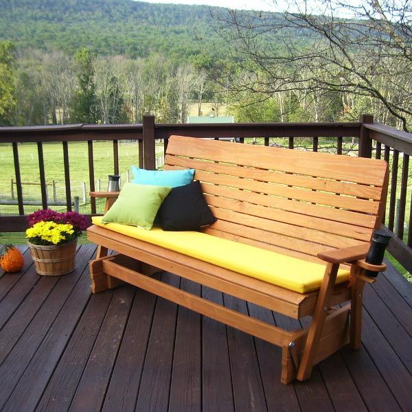 A &amp; L Furniture Pressure Treated Pine Highback Glider Gliders 4ft / Unfinished
