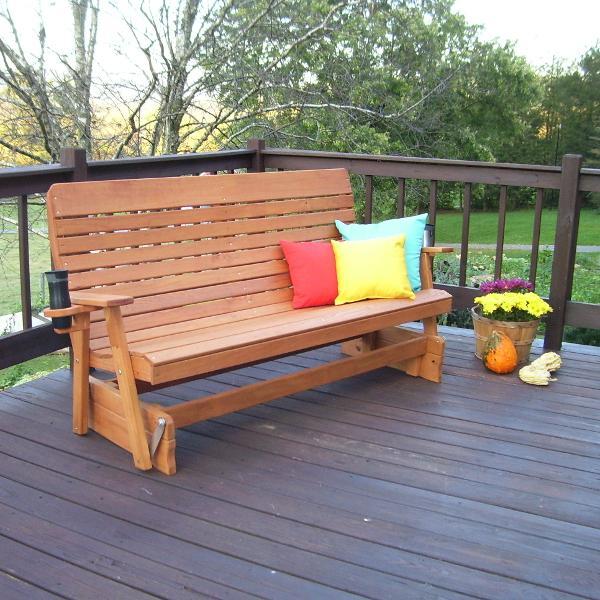 A &amp; L Furniture Pressure Treated Pine Highback Glider Gliders 4ft / Unfinished