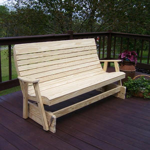 A & L Furniture Pressure Treated Pine Highback Glider Gliders 6ft / Unfinished