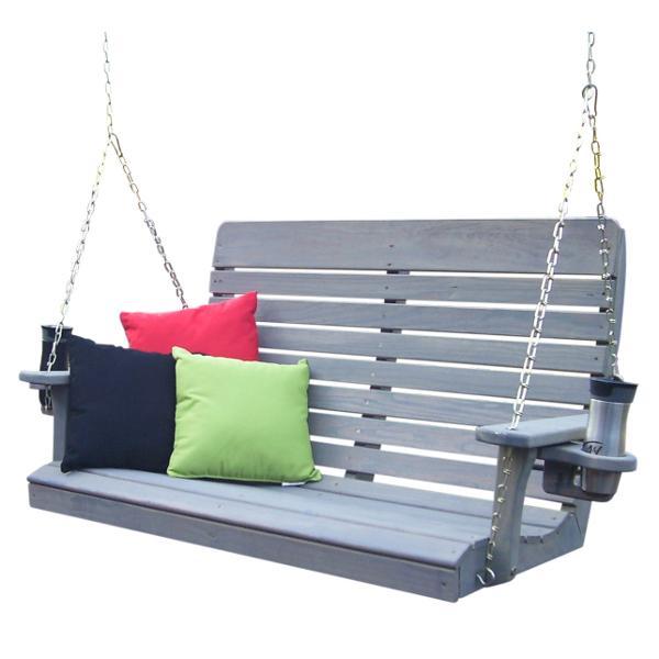 A &amp; L Furniture Pressure Treated Pine Highback Porch Swing Porch Swings 4ft / Unfinished