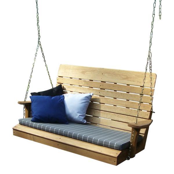 A &amp; L Furniture Pressure Treated Pine Highback Porch Swing Porch Swings 4ft / Unfinished