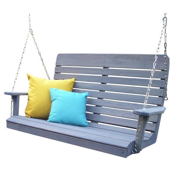 A &amp; L Furniture Pressure Treated Pine Highback Porch Swing Porch Swings 4ft / Unfinished
