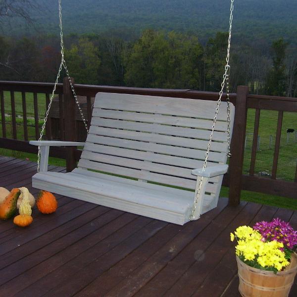 A &amp; L Furniture Pressure Treated Pine Highback Porch Swing Porch Swings 4ft / Unfinished